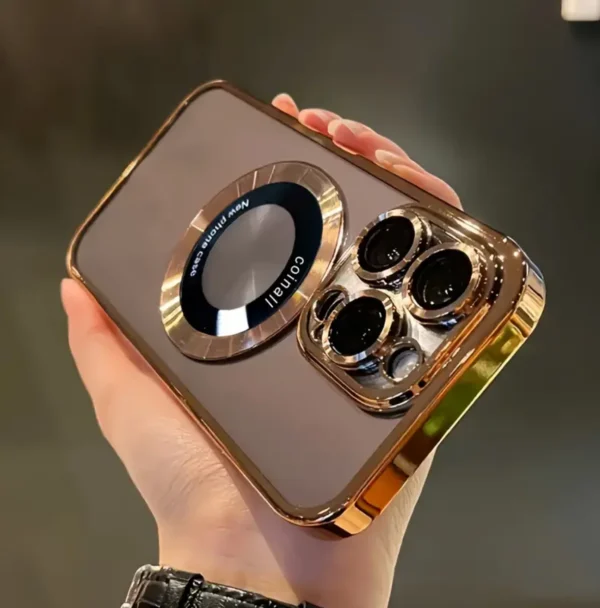 New Luxury Transparent Magnetic Wireless Charging Phone Case For IPhone 16/15/14/13/12/11 Pro Max Plus With Lens Protector Shock – Image 5