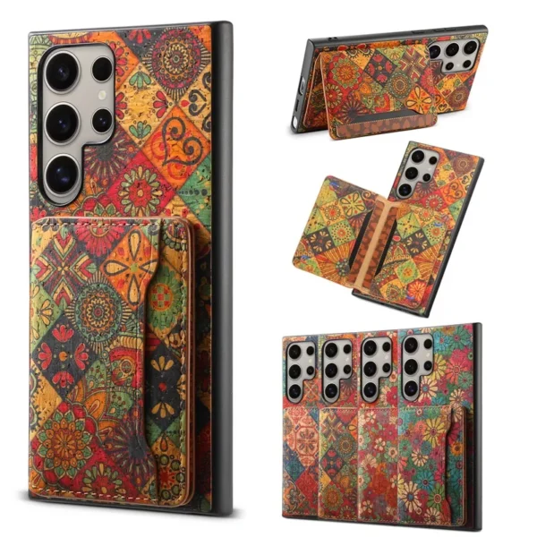 Flower Figure Leather Magnetic Wallet Phone Case For Samsung S24 Ultra S23 Plus A05S A15 A25 A35 A55 5G Card Holder Back Cover - Image 2