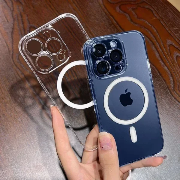 Original For Magsafe Magnetic Clear Case For iPhone 15 14 13 12 11 Pro Max Mini Wireless Charging Cover 15 14 Plus Accessories - Image 3