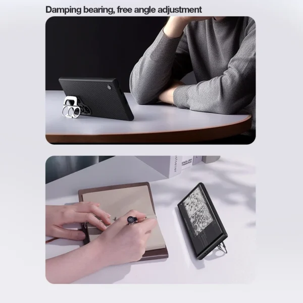 For Samsung Galaxy S24 Ultra Case Nillkin Aramid Fiber Magsafe with Fold Kickstand Strong Magnetic Shockproof Protective Case - Imagen 12