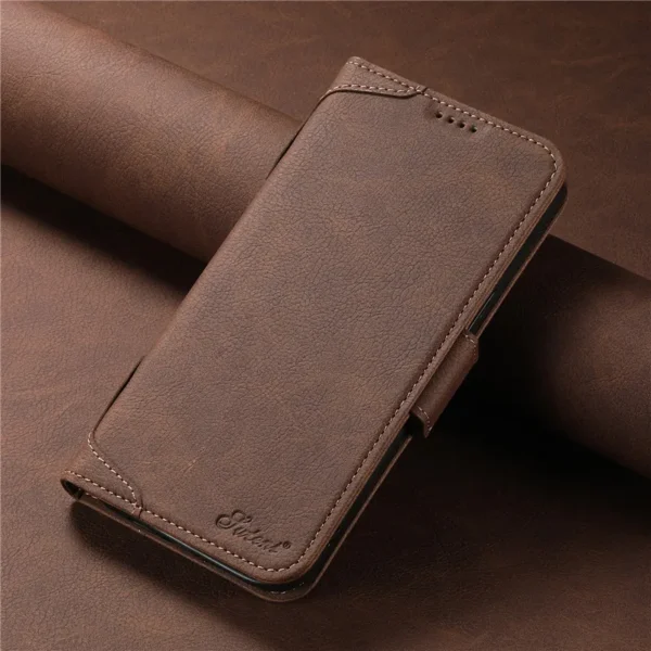 EUCAGR Magsafe Business Leather Wallet Phone Case For iPhone 16 12 13 14 15 Pro Max 15Plus 14Pro With Flip Card Holder Cover – Image 14