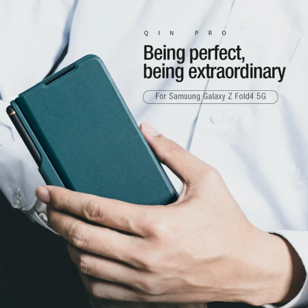 NILLKIN for Samsung Galaxy Z Fold 4 Qin Pro leather case protective anti fall Business style flip phone case cover for W23 – Image 2