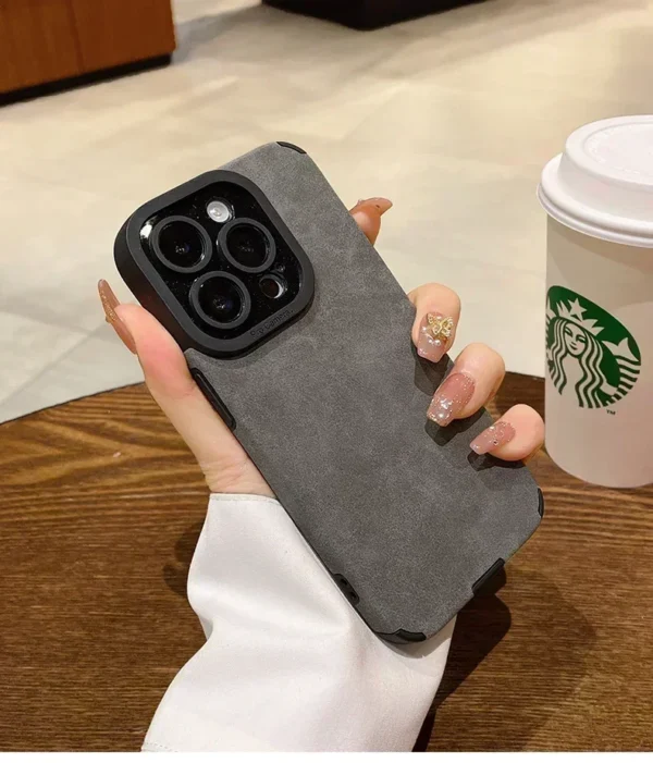 Luxury Matte Soft Leather Phone Case For iPhone 14 13 12 11 Pro Max Lens Protection Shockproof Silicone Cover - Image 6