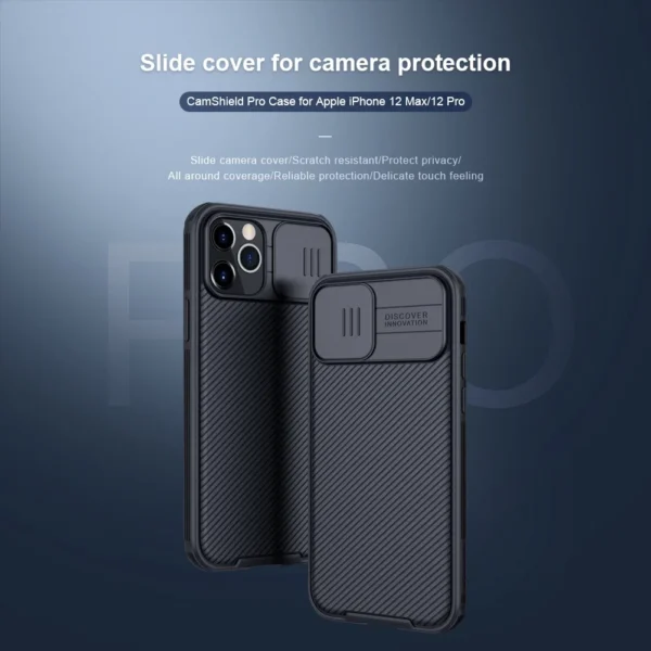for Apple iPhone 14 13 12 Pro Max Phone Case,NILLKIN Camera Protection Slide Protect Cover Lens Protection Case for iPhone 12 5G – Image 2