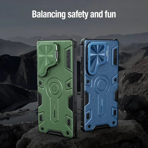 Pour Samsung Galaxy S25 Ultra Case NILLKIN CamShield Armor Prop Lens Bracket Case avec béquille pour Samsung S25 Ultra Cover