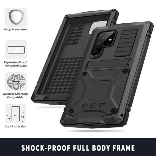 Rugged Armor Full Phone Case for Samsung Galaxy S23 S22 S21 S20 Plus Note 20 Ultra A32 A72 A52 Metal Aluminum Shockproof Cover - Image 5