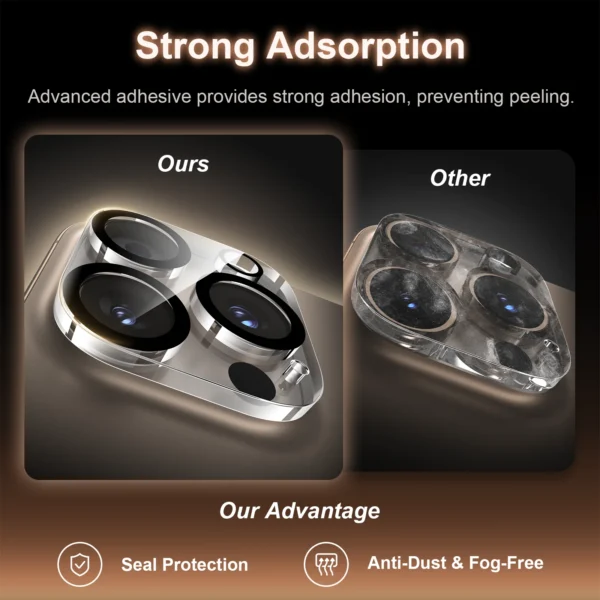 MINSLIS Camera Lens Protector for iPhone 16 Pro Max/iPhone 16 Pro, 9H Tempered Glass Camera Cover Screen, Anti-Scratch, HD Clear - Imagen 5