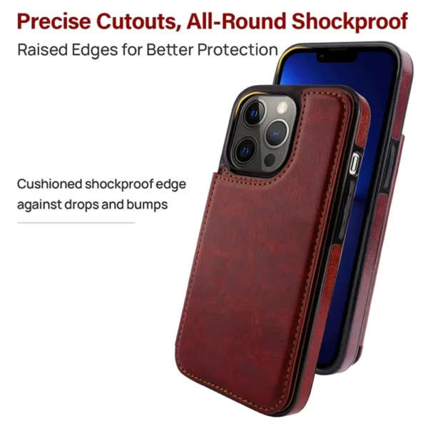 Business Wallet Case For iPhone 14 13 12 11 Pro Max 7 8 Plus Mini SE XR XS Max X Retro Flip Leather Card Holder Phone Cover - Image 9