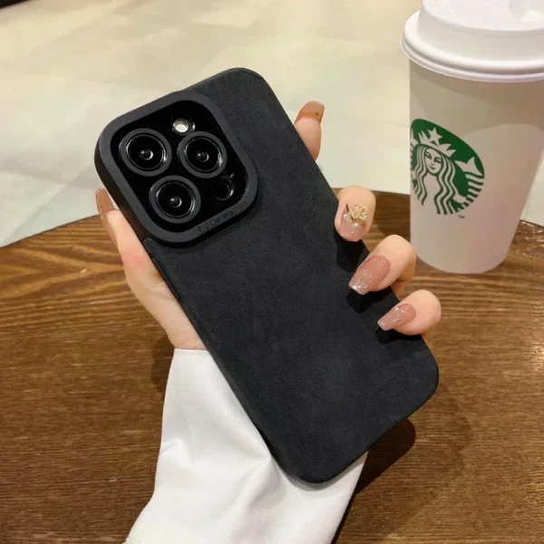 Luxury Matte Soft Leather Phone Case For iPhone 14 13 12 11 Pro Max Lens Protection Shockproof Silicone Cover - Image 5