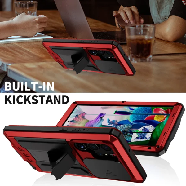 for Samsung Galaxy S23 Ultra 5G Case, Military Grade Full-Body Rugged with Built-in Kickstand Slide Camera Protective Cover Case - Image 6