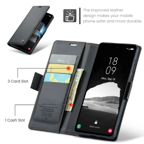 For Samsung Galaxy A55 5G A35 A25 A05S（2024）Wallet Case With Card Holder, RFID Blocking, Durable Leather Kickstand Phone Cover - Image 2