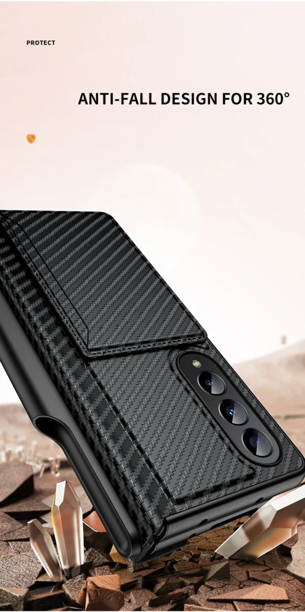 for Samsung Galaxy Z Fold 4 3 Case with S Pen Holder, Credit Card Holder Hinge Protection Leather Wallet Case for Galaxy Z Fold4 - Image 22