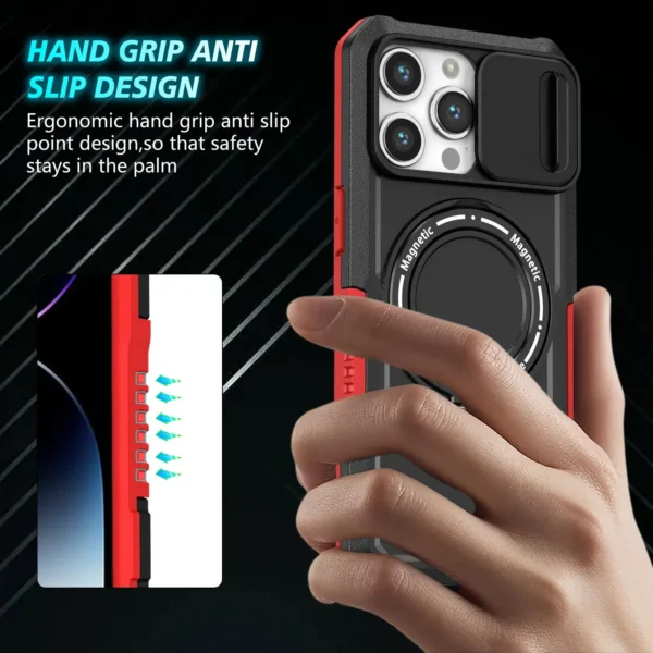 Kickstand Case for iPhone 15 14 Pro Max Plus Slide Camera with Invisible Stand Military Drop Protection Heavy Duty Magnetic Case - Image 2