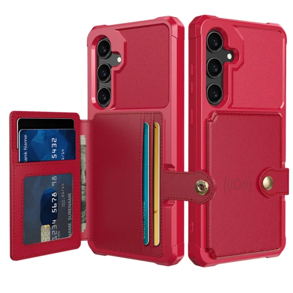 for Samsung Galaxy A55 A35 5G Case with Card Holder, Heavy Duty Shockproof Rugged Soft TPU Back Leather Flip Wallet Cover - Image 15