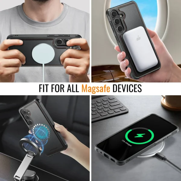 Magnetic 2 in 1 Detachable for Samsung Galaxy S25 S24 Ultra Wallet Case with Card Holder, Magnetic Flip Kickstand Credit Slots - Imagen 6