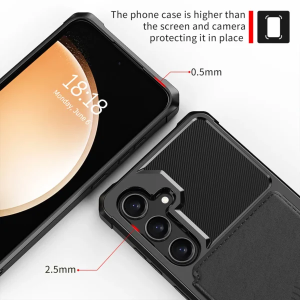 for Samsung Galaxy A55 A35 5G Case with Card Holder, Heavy Duty Shockproof Rugged Soft TPU Back Leather Flip Wallet Cover - Image 11
