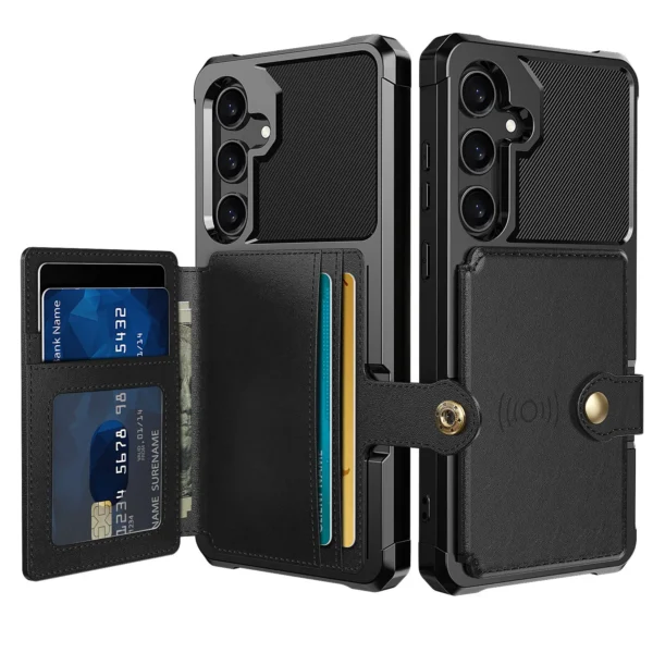 for Samsung Galaxy A55 A35 5G Case with Card Holder, Heavy Duty Shockproof Rugged Soft TPU Back Leather Flip Wallet Cover - Image 6