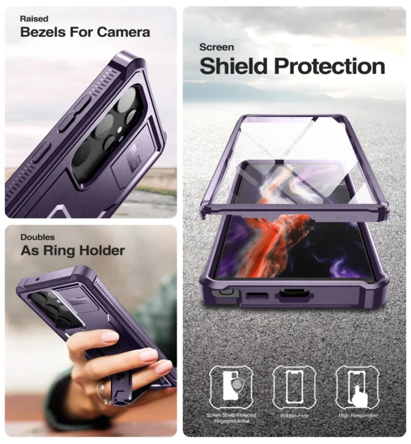 Dexnor for Samsung Galaxy S23 Ultra Case Full Body Heavy Duty Military Grade Protection Built-in Screen Protector and Kickstand – Image 4