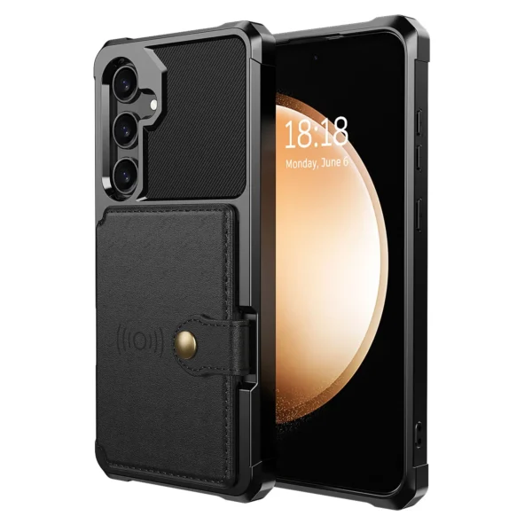for Samsung Galaxy A55 A35 5G Case with Card Holder, Heavy Duty Shockproof Rugged Soft TPU Back Leather Flip Wallet Cover - Image 12