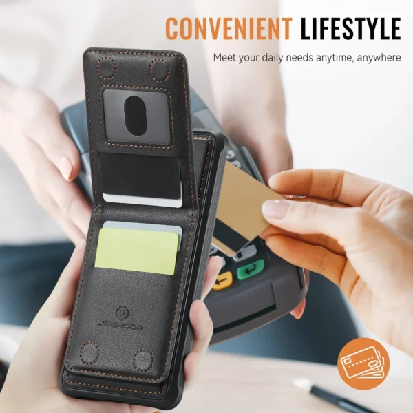 Magnetic 2 in 1 Detachable for Samsung Galaxy S25 S24 Ultra Wallet Case with Card Holder, Magnetic Flip Kickstand Credit Slots - Imagen 5