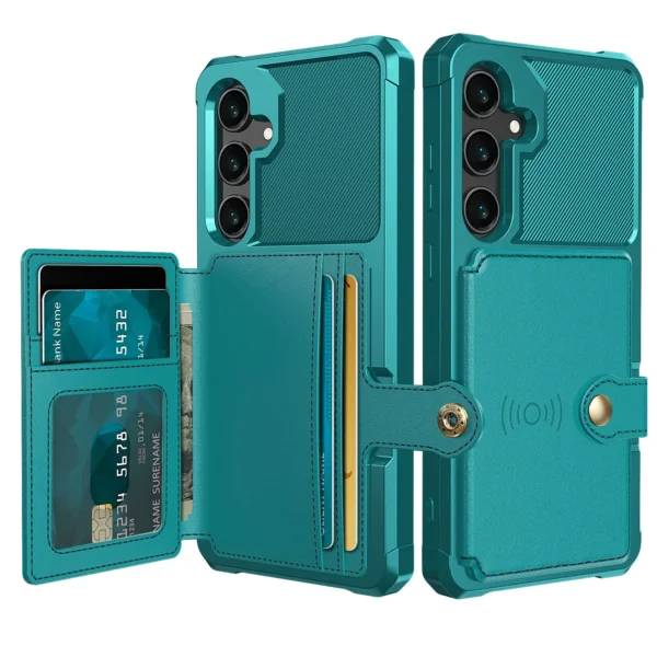 for Samsung Galaxy A55 A35 5G Case with Card Holder, Heavy Duty Shockproof Rugged Soft TPU Back Leather Flip Wallet Cover - Image 17