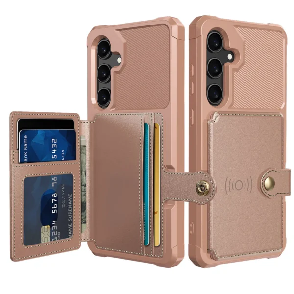 for Samsung Galaxy A55 A35 5G Case with Card Holder, Heavy Duty Shockproof Rugged Soft TPU Back Leather Flip Wallet Cover - Image 14