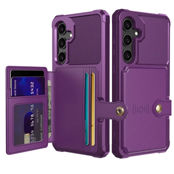 for Samsung Galaxy A55 A35 5G Case with Card Holder, Heavy Duty Shockproof Rugged Soft TPU Back Leather Flip Wallet Cover - Image 18