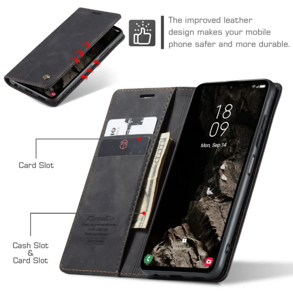Flip Wallet Case for Samsung Galaxy A55 5G A35 5G A25 5G A05S (2024), Leather Magnetic Folio Cover with Card Holder – Image 2