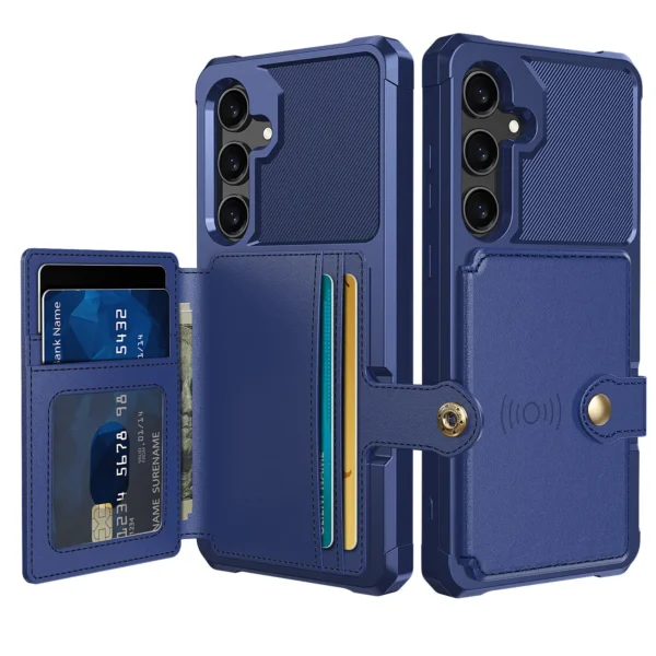 for Samsung Galaxy A55 A35 5G Case with Card Holder, Heavy Duty Shockproof Rugged Soft TPU Back Leather Flip Wallet Cover - Image 16