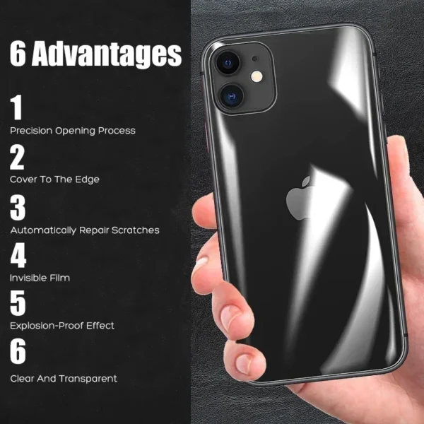 4Pcs Hydrogel Film For iPhone 12 13 14 15 Pro Max Screen Protectors For iPhone 11 14 Pro X XS Max 6 7 8 Plus Back Film Not Glass - Image 4