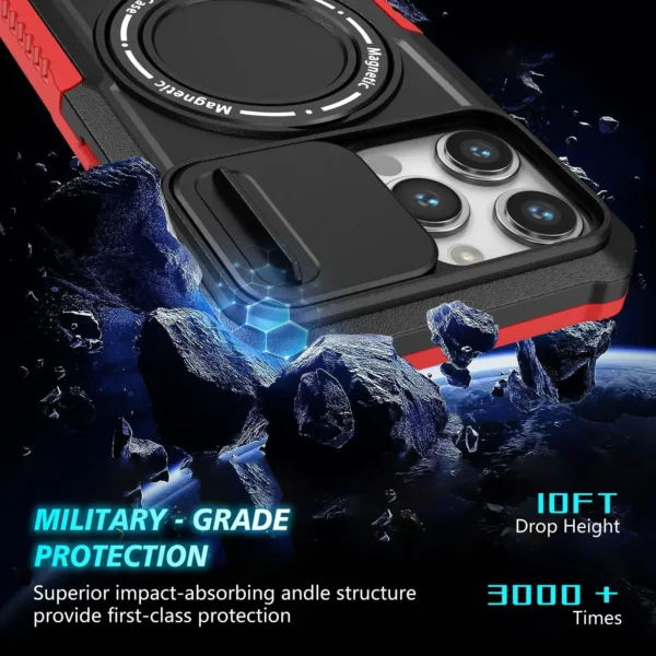 Kickstand Case for iPhone 15 14 Pro Max Plus Slide Camera with Invisible Stand Military Drop Protection Heavy Duty Magnetic Case - Image 5