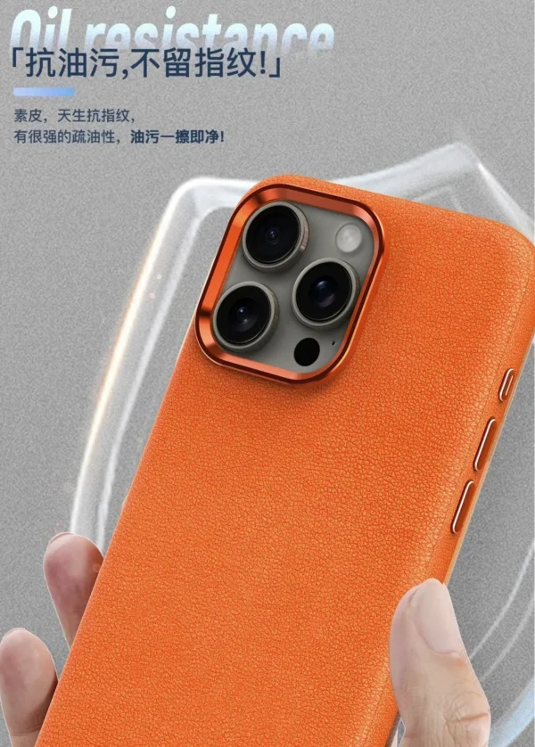 Luxury leather Magsafe magnetic phone case suitable for iPhone 15 14 13 12 Pro Max Plus wireless charging phone case accessory - Imagen 4