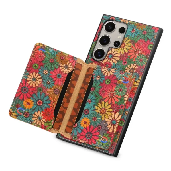 Flower Figure Leather Magnetic Wallet Phone Case For Samsung S24 Ultra S23 Plus A05S A15 A25 A35 A55 5G Card Holder Back Cover - Image 8