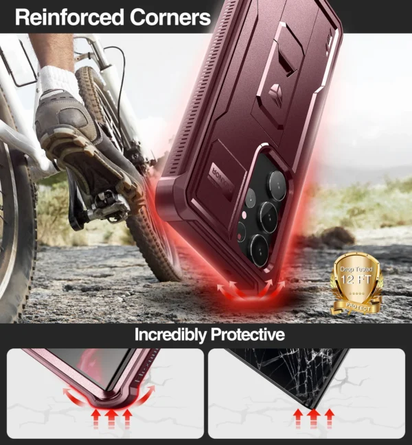 Dexnor for Samsung Galaxy S23 Ultra Case Full Body Heavy Duty Military Grade Protection Built-in Screen Protector and Kickstand – Image 11