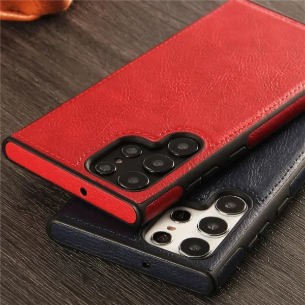 Coque en cuir PU pour Samsung Galaxy S24 S23 S22 Ultra S22 Plus Coque arrière antichoc en silicone souple