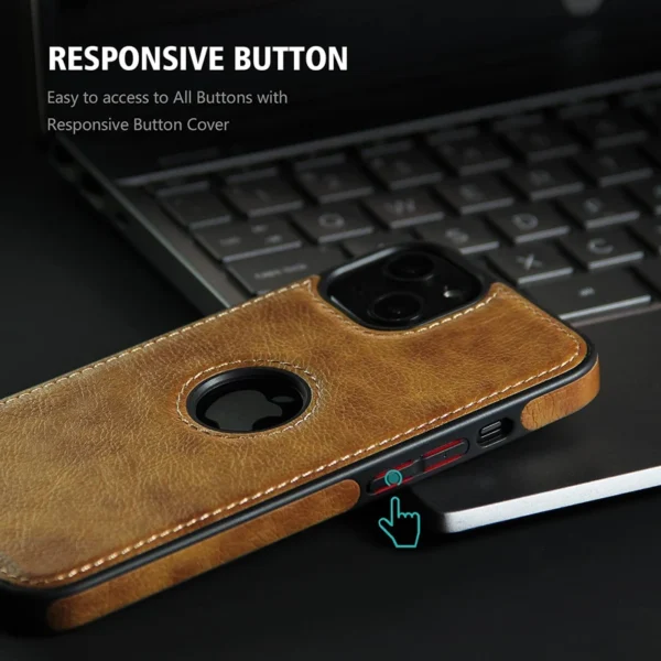 For iPhone 13 12 11 Pro Max Mini XR XS X 8 7 6S Plus SE 2020 Case Slim PU Leather Logo Hole Soft Silicone Shockproof Back Cover - Image 5