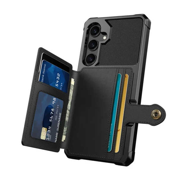 for Samsung Galaxy A55 A35 5G Case with Card Holder, Heavy Duty Shockproof Rugged Soft TPU Back Leather Flip Wallet Cover