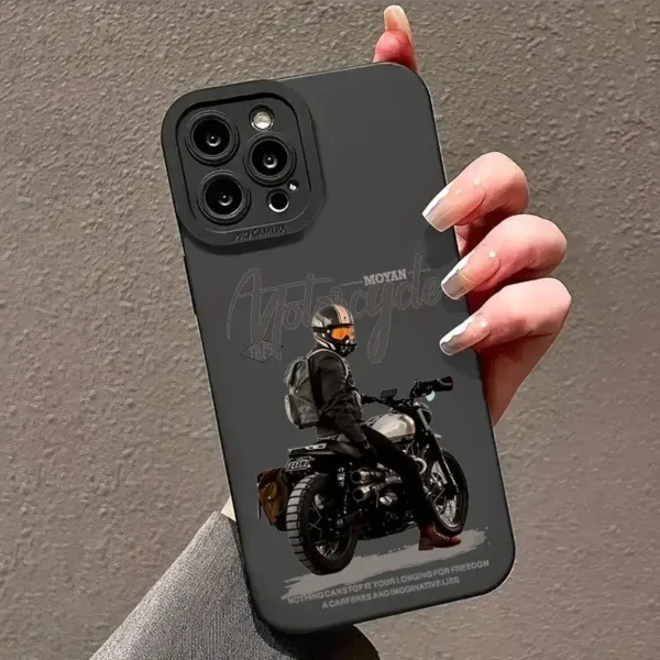 Trend Cool Biker Motorcycle Phone Case for IPhone 16 Pro Max 15 14Plus 13 Shockproof Anti-slip Soft TPU Phone Protective Cover - Image 8