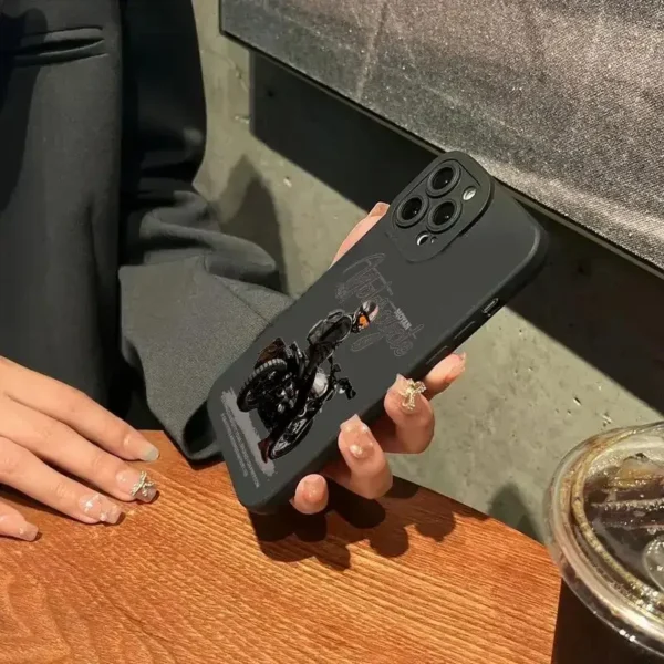 Trend Cool Biker Motorcycle Phone Case for IPhone 16 Pro Max 15 14Plus 13 Shockproof Anti-slip Soft TPU Phone Protective Cover - Image 5