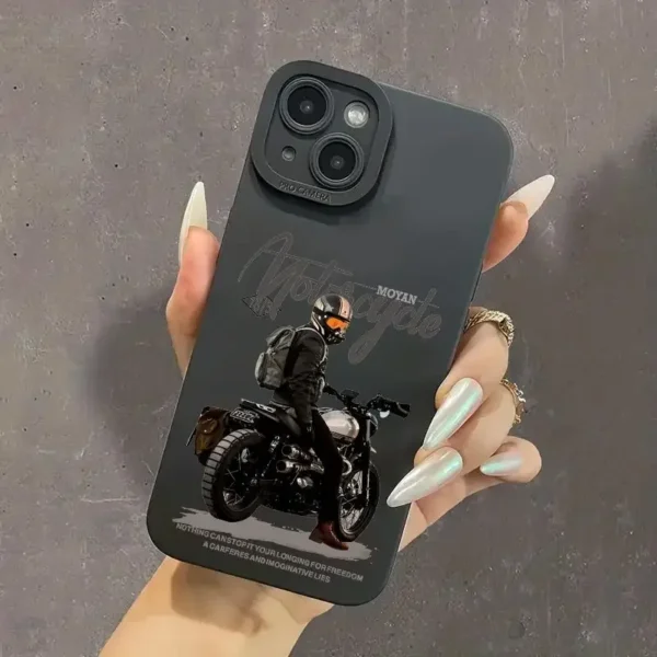 Trend Cool Biker Motorcycle Phone Case for IPhone 16 Pro Max 15 14Plus 13 Shockproof Anti-slip Soft TPU Phone Protective Cover - Image 7