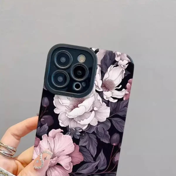 Flower Pattern Phone Case, Cover for IPhone 16 Pro Max 15 Pro 14Plus 13 12 11 XR X/XS Smartphone Shockproof Anti-slip Soft TPU - Image 2