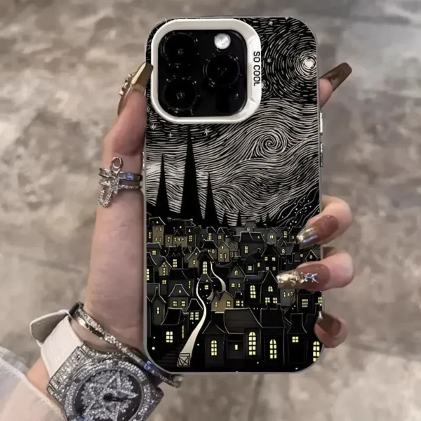 Super Cool Luxury Art Starlit Sky Phone Case For iPhone 16 15 14 13 12 11 Pro Max XR XS MAX 7 8 PLUS MINI INS Shake Proof Cover - Image 5