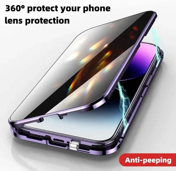 Anti-Peep Privacy Magnetic Case for iPhone 15 14 13 12 Pro Max 15Plus, Camera Lens Protection - Image 5