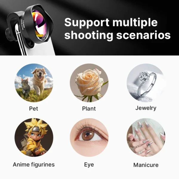 Professional Phone Camera lens 17mm 10X Macro Lens Universal For iPhone 13 14 15 16 Mini Pro Max Samsung S20 S21 S22 S23 Ultra Huawei XiaoMi Phone Lens - Imagen 2