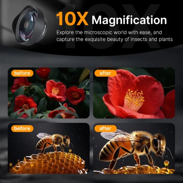 Professional Phone Camera lens 17mm 10X Macro Lens Universal For iPhone 13 14 15 16 Mini Pro Max Samsung S20 S21 S22 S23 Ultra Huawei XiaoMi Phone Lens - Imagen 4