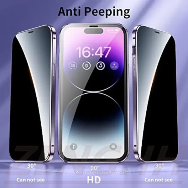 Anti-Peep Privacy Magnetic Case for iPhone 15 14 13 12 Pro Max 15Plus, Camera Lens Protection - Image 2