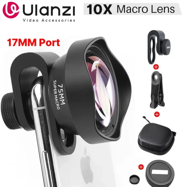 Objetivo profesional para cámara de teléfono 17mm 10X Lente macro universal para iPhone 13 14 15 16 Mini Pro Max Samsung S20 S21 S22 S23 Ultra Huawei XiaoMi Lente de teléfono